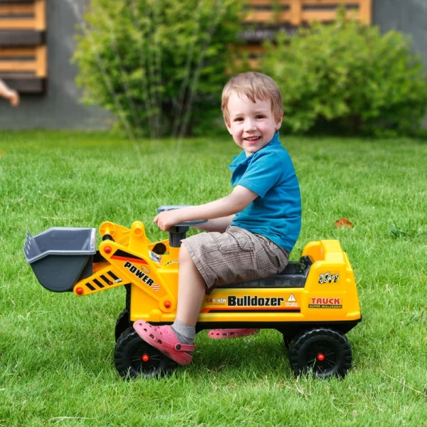  Kinderzitje Graafmachine Glijbaan Auto Zand Speelgoed Glijbaan Voertuig Voor Kinderen 2-3 Jaar PP Kunststof ABS Geel + Zwart + Grijs 70 X 26 X 37 Cm 2