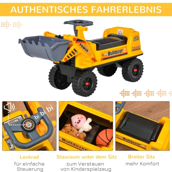  Kinderzitje Graafmachine Glijbaan Auto Zand Speelgoed Glijbaan Voertuig Voor Kinderen 2-3 Jaar PP Kunststof ABS Geel + Zwart + Grijs 70 X 26 X 37 Cm 7