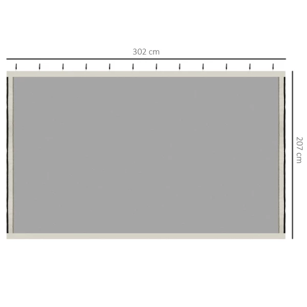  Klamboe Voor 3x3 Tuinpaviljoen 4 Zijpanelen Vliegennet Met Haken Rits Klamboe Insectenbescherming Vliegengaas Nylon Mesh Zwart 3