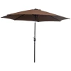  Klapparasol Tuinparasol Market Parasol Met Zwengel Staal 180/m² Polyester Bruin Ø2,95 X 2,5 M 11