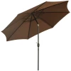  Klapparasol Tuinparasol Market Parasol Met Zwengel Staal 180/m² Polyester Bruin Ø2,95 X 2,5 M 1