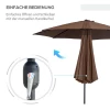  Klapparasol Tuinparasol Market Parasol Met Zwengel Staal 180/m² Polyester Bruin Ø2,95 X 2,5 M 5