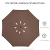  Klapparasol Tuinparasol Market Parasol Met Zwengel Staal 180/m² Polyester Bruin Ø2,95 X 2,5 M 8