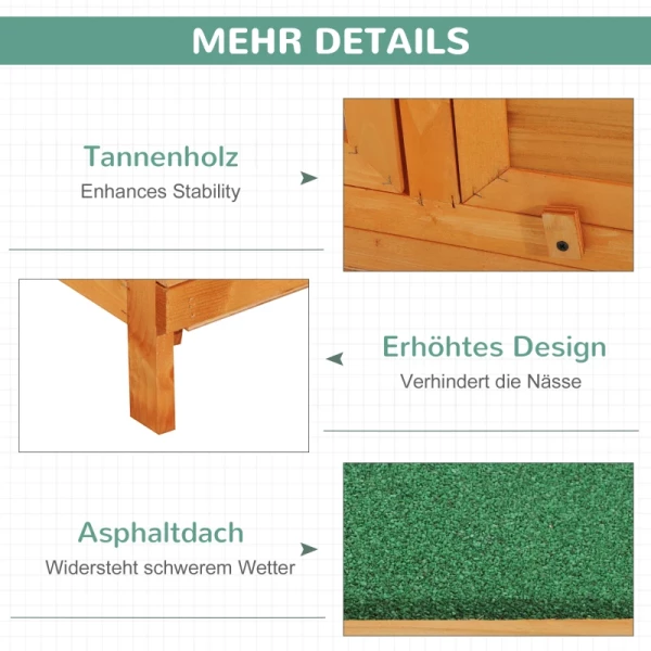  Kleindierenhok 2 Niveaus Weerbestendig Dennenhout Groen + Naturel 7