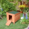  Kleindierhok Kleindierhuis Met Helling Hout Groen + Naturel 2