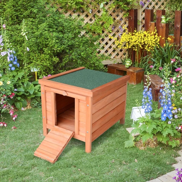  Kleindierhok Kleindierhuis Met Helling Hout Groen + Naturel 2