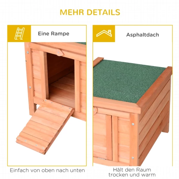  Kleindierhok Kleindierhuis Met Helling Hout Groen + Naturel 6