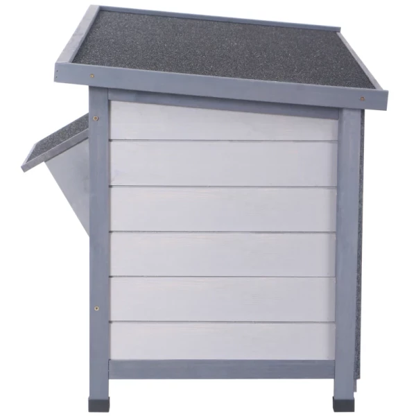  Kleindierhok Kleindierkooi Met Bodemplaat Kleindierhuis Met Asfaltdak En Voerbak Buiten Binnen Dennenhout Grijs + Zwart 112 X 50 X 54 Cm 9