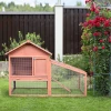  Kleindierhok Kooi Voor Kleine Dieren Met Asfaltdak Buitenverblijf Twee Verdiepingen Vurenhout Naturel 144 X 64,5 X 100 Cm 2