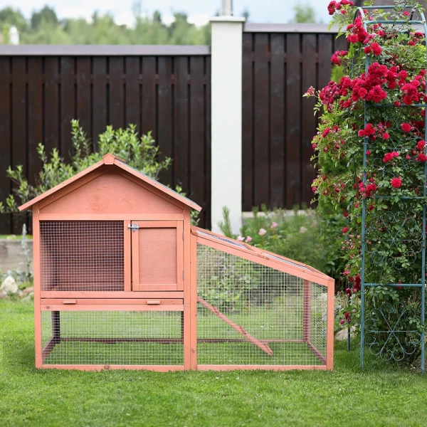 Kleindierhok Kooi Voor Kleine Dieren Met Asfaltdak Buitenverblijf Twee Verdiepingen Vurenhout Naturel 144 X 64,5 X 100 Cm 2
