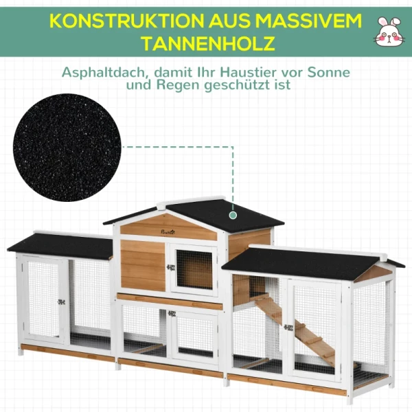  Kleindierhok Met Buitenverblijf Incl. Oprit Asfalt Dak Dennenhout Zwart + Wit + Naturel 6