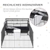  Knaagdierkooi Met Buitenverblijf Inclusief Toebehoren 88 Cm X 128,5 Cm X 56 Cm 4 Wielen Zwart Metaal PP Kunststof 4