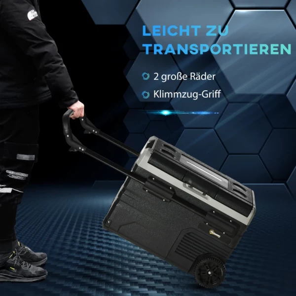  Koelbox Auto 40L Met LED Verlichting Compressor Auto Koelkast Met Handgrepen Transportwielen Kofferbak Camper Reizen 12/24V DC En 110-240V AC Grijs + Zwart 7