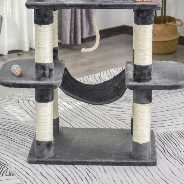  Krabpaal Luxe Met Hangmat Kattenhuis Klimboom Met Hangmat En Kattenhuis Kattenspeeltoren Donkergrijs 60 X 48 X 144 Cm 9