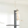  Krabpaal Plafond Hoog, 228-260 Cm In Hoogte Verstelbare Krabpaal Klimboom Voor Katten Met 3 Niveaus, Kattenkrabpaal, Speelboom Van Vloer Tot Plafond Grijs 8