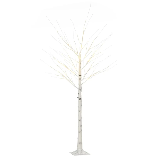  Kunstboom, Kunstberk, Met LED-verlichting, Warm Wit, Realistisch Witte Schors, 22 X 22 X 180 Cm 11