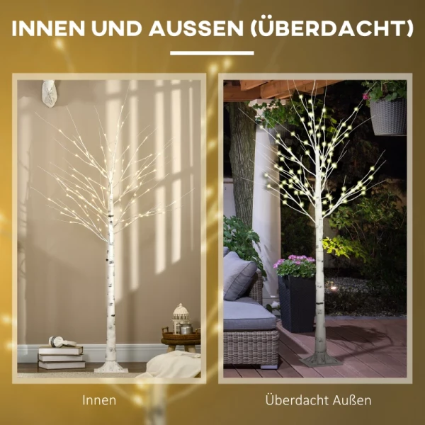  Kunstboom, Kunstberk, Met LED-verlichting, Warm Wit, Realistisch Witte Schors, 22 X 22 X 180 Cm 7