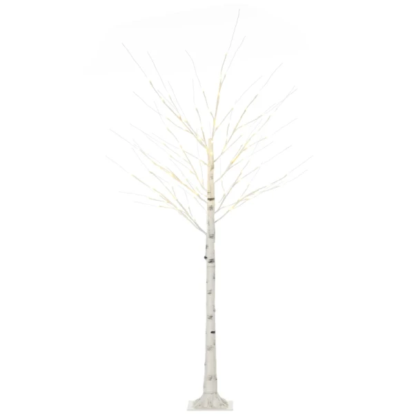  Kunstboom, Kunstberk, Met LED-verlichting, Warm Wit, Realistisch Witte Schors, 22 X 22 X 180 Cm 1