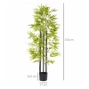  Kunstplant, Kunstbamboe, Inclusief Plantenbak, 17 Cm X 17 Cm X 150 Cm, Groen + Bruin + Zwart 3