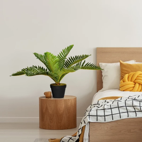  Kunstplant, Tropische Palmboom, Incl. Plantenbak, 50 Cm, Groen + Zwart 2