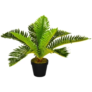  Kunstplant, Tropische Palmboom, Incl. Plantenbak, 50 Cm, Groen + Zwart 1