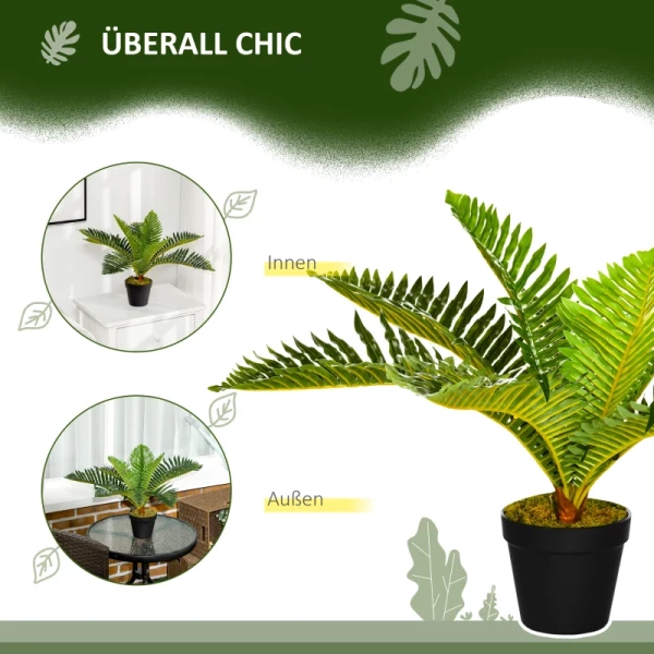  Kunstplant, Tropische Palmboom, Incl. Plantenbak, 50 Cm, Groen + Zwart 5