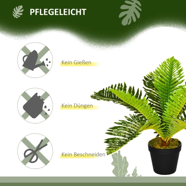  Kunstplant, Tropische Palmboom, Incl. Plantenbak, 50 Cm, Groen + Zwart 6