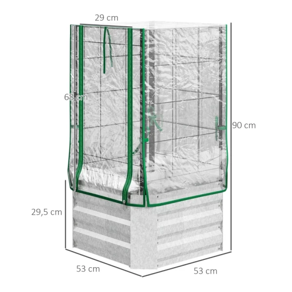  Kweekkas Met Verhoogd Bed, Set Van 3, Met Latwerk, Kunststof Afdekking, 53 X 53 X 90 Cm 3