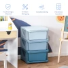  Ladekast Voor Kinderen Met Opbergruimte Opbergdozen Speelgoedorganisator Speelgoeddoos Drie Niveaus Voor Kinderkamers 3-6 Jaar Kindermeubels Blauw 37 X 37 X 56,5 Cm 4