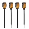  Lamp Op Zonne-energie, Tuinlamp, Set Van 4 Lampen, 6-8 Uur, IP44 Waterdicht, Kunststof, Zwart, Ø12 X H72 Cm 1