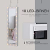  LED Sieradenkast Hangend 2 In 1 Sieradenplank Spiegelkast Deurmontage MDF Wit 36,6 X 8 X 120 Cm 5