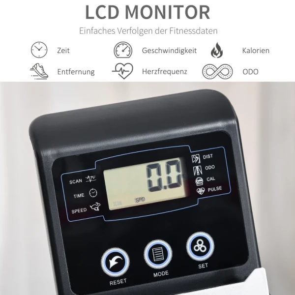  Ligergometer Met LCD Display 8 Standen Instelbare Magnetische Weerstand Ligfiets Hometrainer Gebruikersgewicht Tot 110 Kg Voor Thuis Gym Metaal ABS 136 X 62,5 X 38 Cm 4