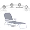  Ligstoel Ligstoel Opvouwbaar Strandligstoel 4-laags Tuinligstoel Mesh Grijs 160 X 66 X 80 Cm 5