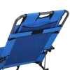  Ligstoel Met Kussen, Opvouwbare Strandligstoel, 2-laags Tuinligstoel, 2-in-1 Relaxligstoel, Metaal + Oxford Stof, Blauw 135 X 60 X 89 Cm 9