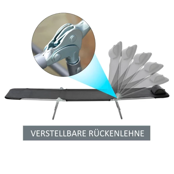  Ligstoel, Tuinligstoel, Relaxligstoel, Badligstoel, Tweebenige Ligstoel, 4 Kleuren (zwart) 6