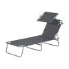  Ligstoel Tuinligstoel Wellness Ligstoel Strandligstoel Ligstoel Opvouwbaar Met Zonwering Grijs 187 X 58 X 36 Cm 11