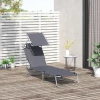  Ligstoel Tuinligstoel Wellness Ligstoel Strandligstoel Ligstoel Opvouwbaar Met Zonwering Grijs 187 X 58 X 36 Cm 10