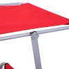  Ligstoel, Tuinligstoel, Wellnessligstoel, Strandligstoel, Opvouwbaar Met Zonwering, Rood, 187 X 58 X 36 Cm 7