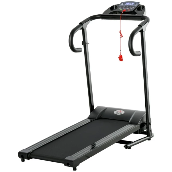 Loopband Opvouwbaar Elektrisch 500 W 0,8-10 Km/h 0,75HP LCD-display Mobiele Telefoonhouder Geschikt Voor Home Gym Indoor Fitness Zwart 123 X 62 X 117 Cm 1