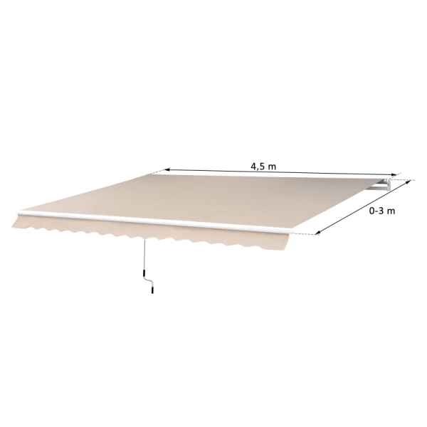 ® Luifel Aluminium Luifel Aluminium Knikarmluifel 4,5x3m Zonwering Balkon Beige 3