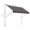  Luifel Klem Luifel Knikarm Luifel Zonwering Knikarm Handslinger Balkon Aluminium Grijs 300 X 150 Cm 3