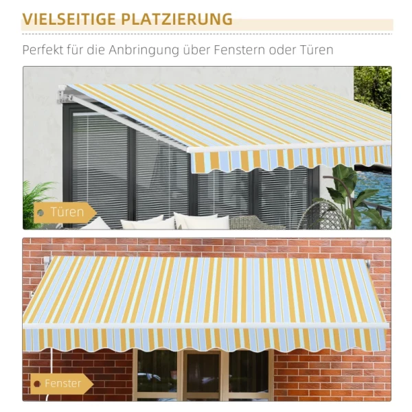  Luifel Knikarmluifel Zonwering Handslinger Balkon Aluminium Geel Beige 6