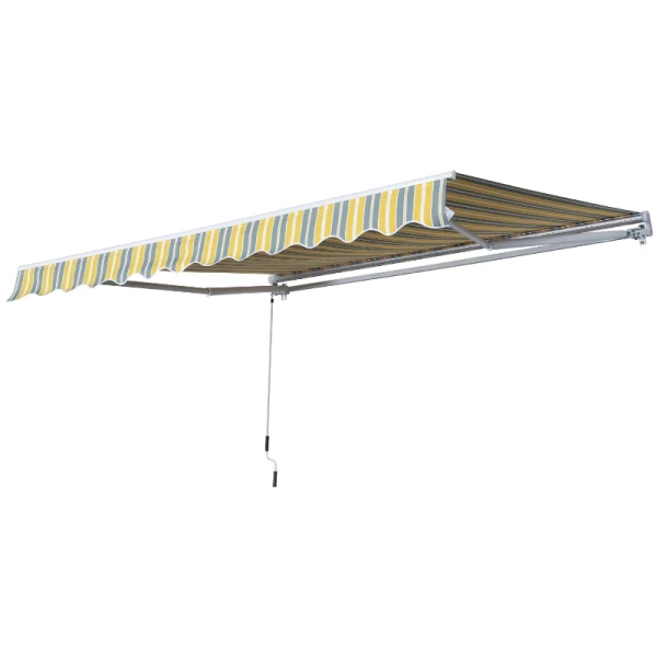  Luifel Knikarmluifel Zonwering Handslinger Balkon Aluminium Geel Grijs 2,95 X 2,45 M 11