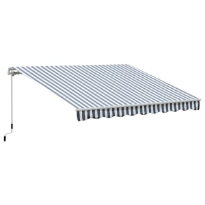  Luifel Knikarmluifel Zonwering Handslinger Balkon Aluminium Grijs Wit 2,95 X 2,45 M 1