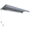  Luifel Knikarmluifel Zonwering Met Handslinger 3,5 X 2,5 M Grijs + Wit Aluminium Polyester 11