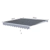  Luifel Knikarmluifel Zonwering Met Handslinger 3,5 X 2,5 M Grijs + Wit Aluminium Polyester 3