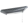  Luifel Knikarmluifel Zonwering Met Handslinger 3,5 X 2,5 M Grijs + Wit Aluminium Polyester 5