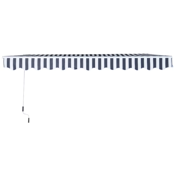  Luifel Knikarmluifel Zonwering Met Handslinger 3,5 X 2,5 M Grijs + Wit Aluminium Polyester 6