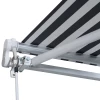  Luifel Knikarmluifel Zonwering Met Handslinger 3,5 X 2,5 M Grijs + Wit Aluminium Polyester 8