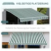  Luifel Knikarmluifel Zonwering Met Handslinger 3,5x2,5m Groen + Wit Aluminium + Polyester 7